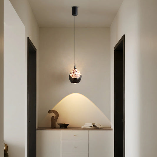 Modern creative mountain-shaped pendant light featuring a lens light source at the bottom-1029