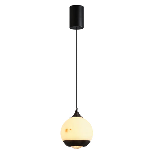 Modern Style Imitation Marble Round Pendant Light with Lens Light Source at the Bottom-1015