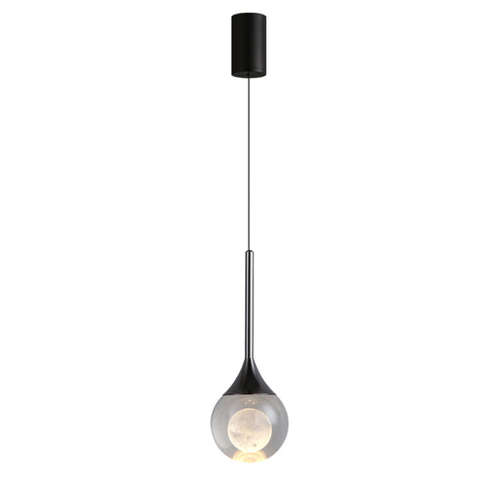 Modern creative water drop crystal pendant light featuring a lens light source at the bottom-1002