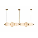 LUMO CLOUD Linear Pendant Light | Modern Brass Marble LED Lighting Fixture