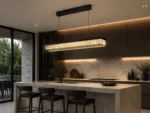 LUMO Cloud Linear Crystal Pendant Light | Modern Brass LED Chandelier - Image 4