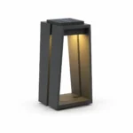 Elira Black Solar Outdoor Bollard Light for Garden Pathway and Courtyard Lighting