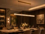 Champagne Gold Crystal Linear Pendant Light – Modern Kitchen Island Lighting - Image 4