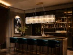 Aurora Ripple Linear Pendant Light | Modern Frosted Glass LED Chandelier - Image 3