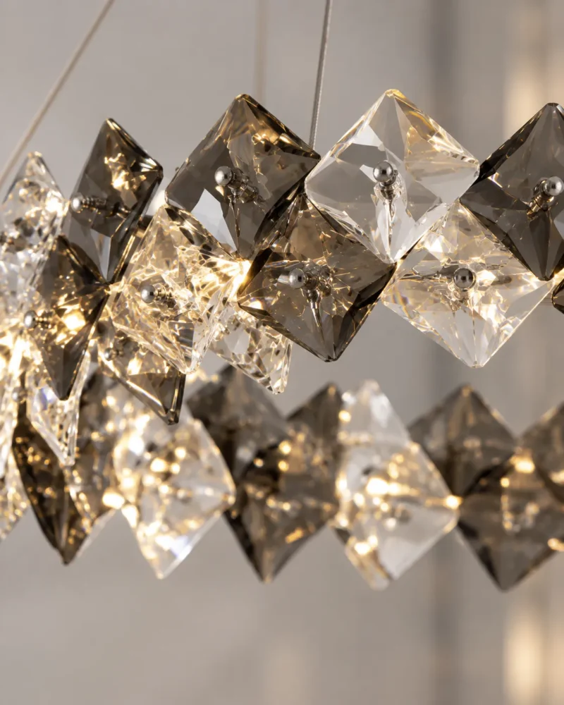 Crystal Ring LED Pendant Light | Modern Luxury Crystal Chandelier Ceiling Lighting - Image 3