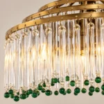 Bronze Glass Fringe Chandelier with Elegant Tiered Design - Image 5