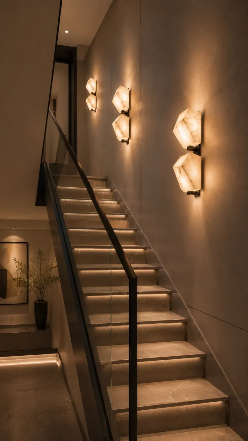 Natural Alabaster Wall Light – Modern Luxury Brass Wall Lamp (1–3 Heads) - Image 4