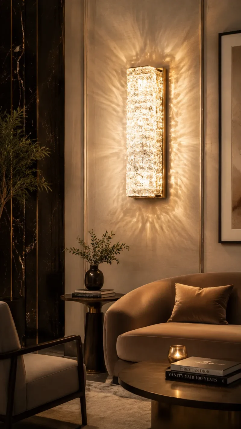 Modern Crystal Wall Light | Luxury K9 LED Wall Sconce Bedroom & Hotel Lighting - Image 4