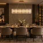Aurora Ripple Linear Pendant Light | Modern Frosted Glass LED Chandelier - Image 2