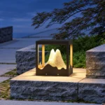 Modern Mountain Landscape Post Light | Outdoor Gate Pillar Light 3000K - Image 2