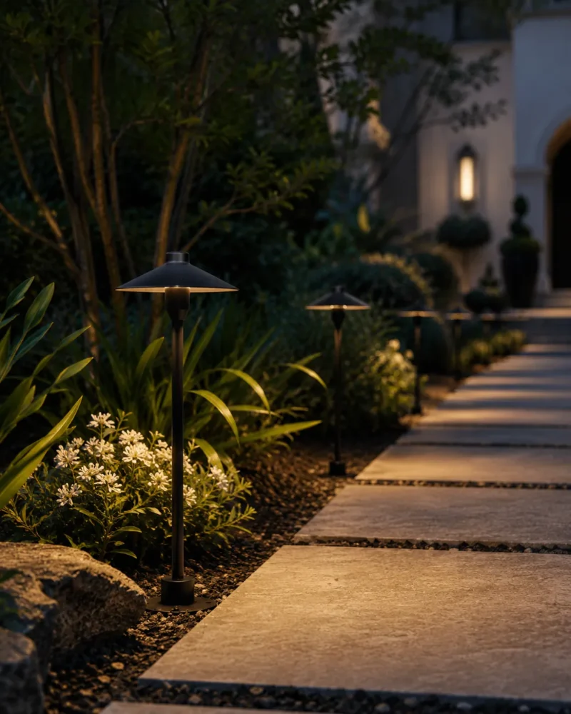 Shadowcap Modern Black Aluminum Outdoor Path Light - Image 3