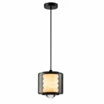 Modern Marble Glass Pendant Light | Smoky Black LED Pendant Lighting Fixture for Interiors
