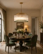 Bronze Glass Fringe Chandelier - Image 4