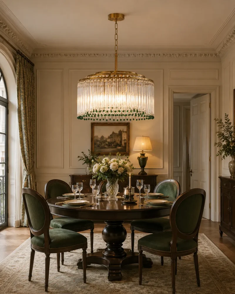 Bronze Glass Fringe Chandelier - Image 4