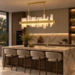 Amelie Modern Brass Linear LED Chandelier - Image 2