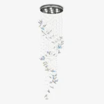 Crystal Butterfly Cascade Chandelier | Luxury Blue Crystal Staircase Lighting Fixture