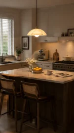 Spanish Alabaster Pendant Light – Modern Minimalist Brass Pendant Light - Image 2