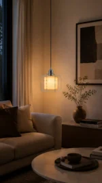 Modern Glass Cube Pendant Light | Minimalist LED Pendant Lighting Fixture for Interiors - Image 6
