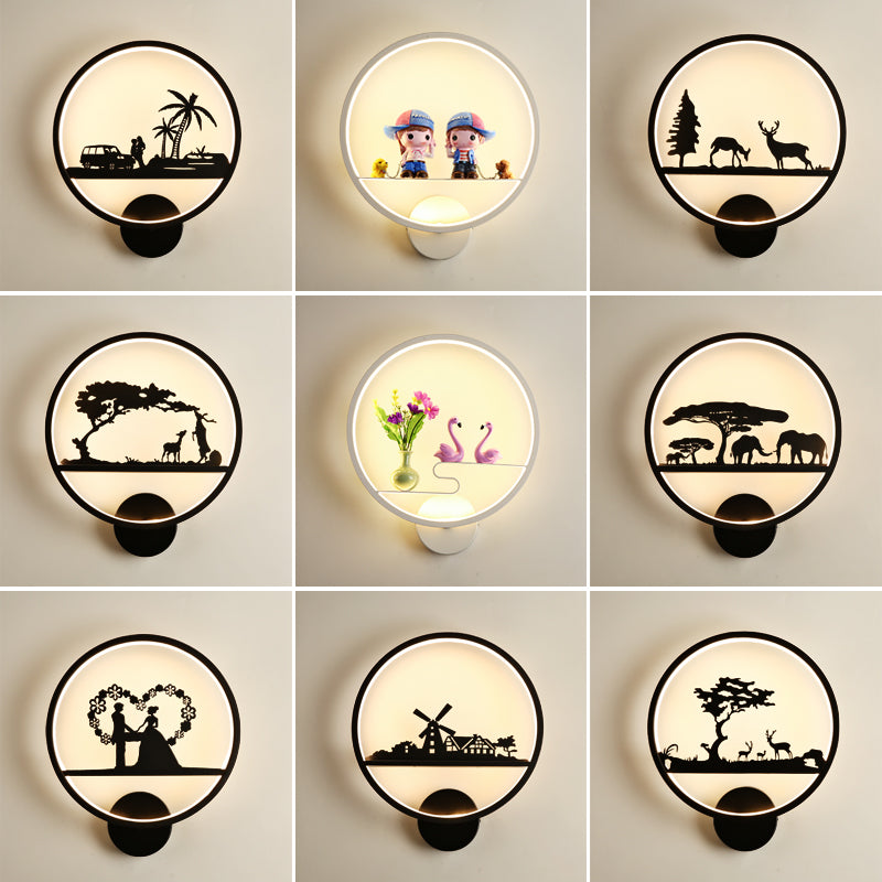 1_92a82b20-1be5-48eb-a6d2-527f23059c7c-1.jpg Romantic Circular Wall Lamp Collection — Swans, Deer & Nature-Inspired Art - Image 1