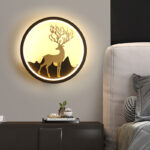 Minimalist Round Wall Light · Turning Deer / Upward Deer - Image 3