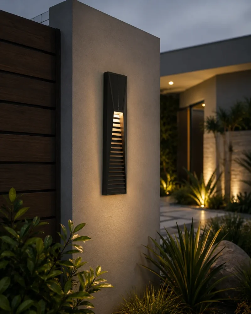 Obsidian Black Solar Outdoor Wall Light for Garden and Villa Exterior Lighting - Image 4