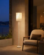 Pleated Glow White Outdoor Floor Lamp for Patio and Garden Lighting - Image 4