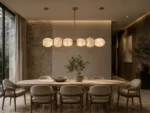 LUMO CLOUD Linear Pendant Light | Modern Brass Marble LED Lighting Fixture - Image 2
