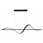 WAVE Linear Art Pendant Light | Sculptural Black LED Linear Chandelier