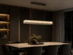 LUMO Cloud Linear Crystal Pendant Light | Modern Brass LED Chandelier - Image 3