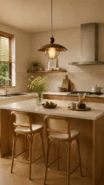 Spanish Alabaster Pendant Light – Modern Warm White Brass Pendant Lighting - Image 3