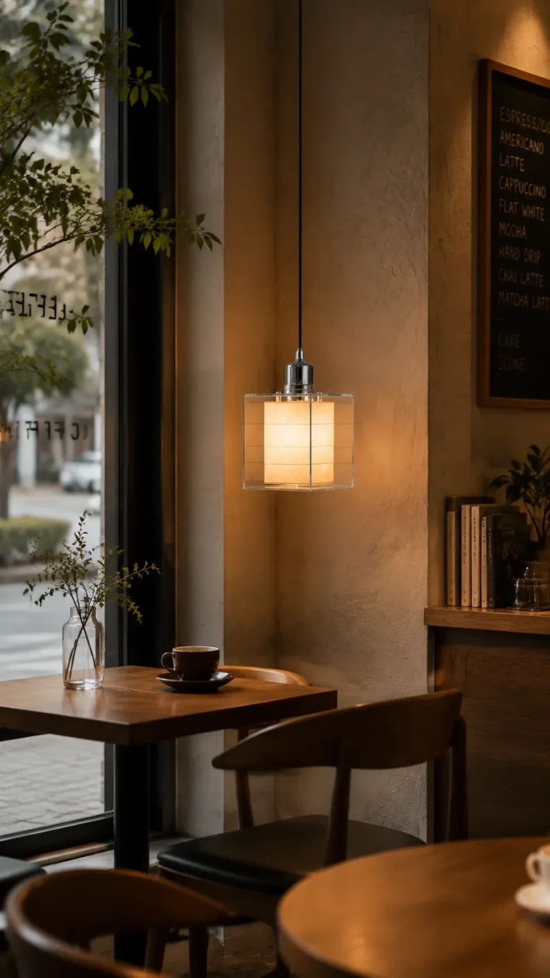 Modern Glass Cube Pendant Light | Minimalist LED Pendant Lighting Fixture for Interiors - Image 5