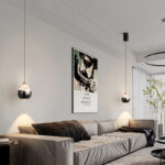 Modern creative mountain-shaped pendant light featuring a lens light source at the bottom-958 - Image 4