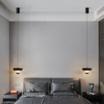Modern creative inverted triangle pendant light featuring a lens light source at the bottom-959 - Image 4