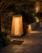Natural Rattan Outdoor Floor Lamp | Handwoven LED 6W Warm White Standing Light - Image 3