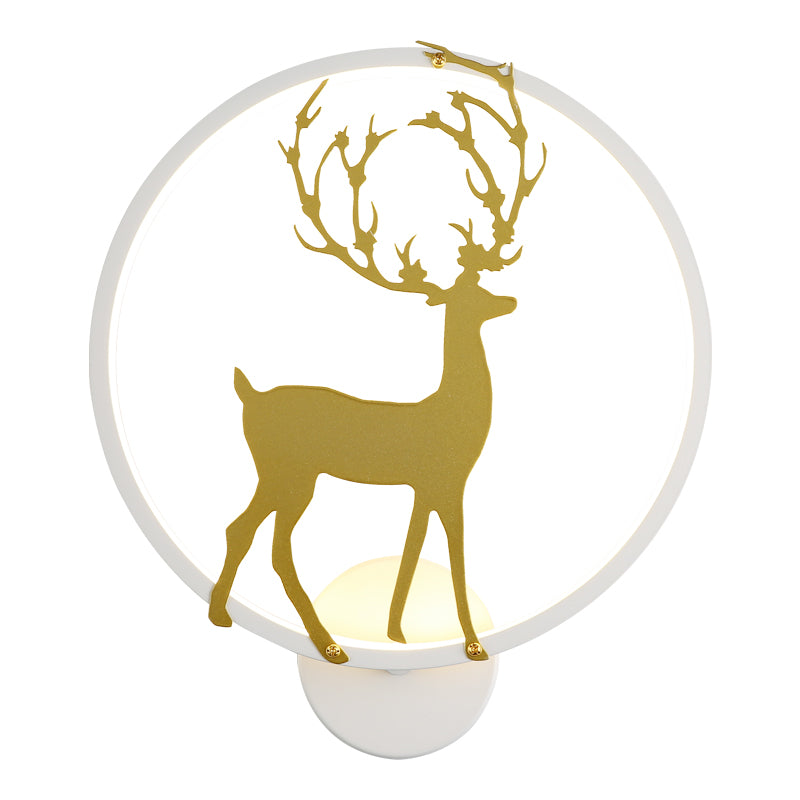3034a1133efe01daba919094b70c6310_12d2240b-a8cd-40ed-a047-f99bd9fdf928-1.jpg Deer Impression Round Wall Light | Nature-Inspired Elegance in Soft Glow - Image 1
