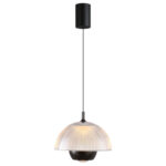 Modern Style Semi-Circular Pendant Light with Ambient Lens Light Source at the Bottom-1006