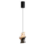 Modern style, creative bamboo-section pendant light with an ambient lens light source at the bottom-1040