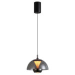 Modern Style Semi-Circular Slim-Waist Pendant Light with Ambient Lens Light at the Bottom-1039