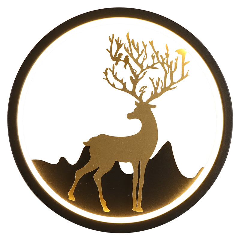 3034a1133efe01daba919094b70c6310_e05d6f9f-cdeb-4e33-bdc6-36114ddb5196-2.jpg Minimalist Round Wall Light · Turning Deer / Upward Deer - Image 1