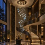 Crystal Butterfly Cascade Chandelier | Luxury Blue Crystal Staircase Lighting Fixture - Image 4
