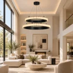 Alabaster Avalon Halo Chandelier in Brass or Black - Image 3
