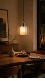 Modern Glass Cube Pendant Light | Minimalist LED Pendant Lighting Fixture for Interiors - Image 4
