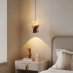 Modern style, creative bamboo-section pendant light with an ambient lens light source at the bottom-1040 - Image 5