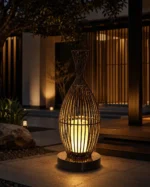 Outdoor Bamboo Lantern Garden Light | Warm White Decorative LED 3000K - Image 2
