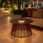 Nit Woven Solar Outdoor Floor Lamp for Patio and Garden Lounge Lighting - Image 3