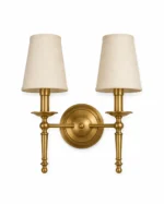 Brass Fabric Wall Light | Vintage Luxury Wall Sconce Antique Brass Decorative Lighting - Image 7