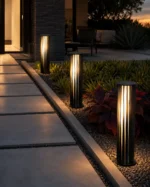 Modern LED Outdoor Pillar Light 7W Warm White Garden Lamp - Image 4