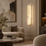 Alabaster Wall Light | Modern Brass LED Wall Lamp Minimal Luxury Lighting Fixture - Image 4
