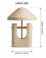 Travertine U-Form Sculptural Table Lamp–Wabi-Sabi Natural Stone LED Series - Image 6