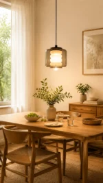 Modern Marble Glass Pendant Light | Smoky Black LED Pendant Lighting Fixture for Interiors - Image 4